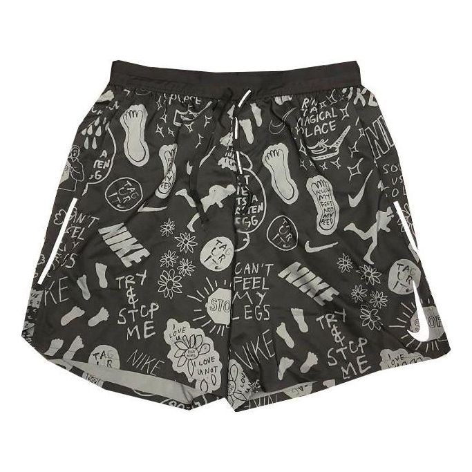 

Шорты Nike Full Print Pattern Casual Sports Straight Running Shorts Men's Black AT7808-010