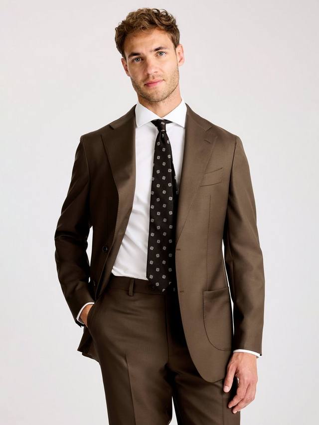 

Бархатистый приталенный пиджак Barberis из шерсти Moss, Tobacco