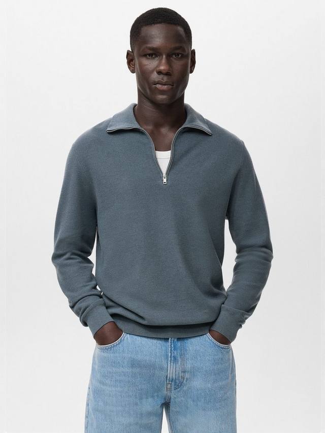 

Тонкий воротник-воронка из хлопкового трикотажа Mango, Dark Blue