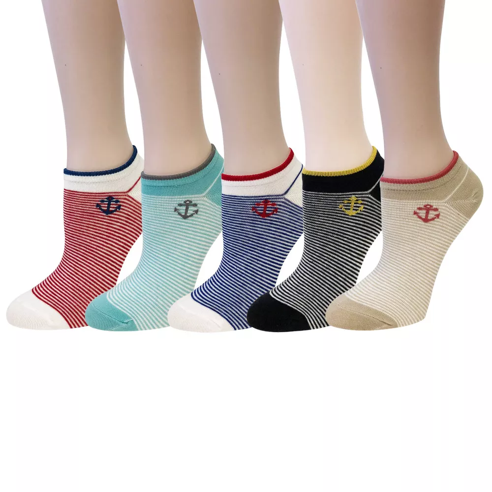 

Носки Wrapables Colorful No Show (набор из 5 шт.), Якоря