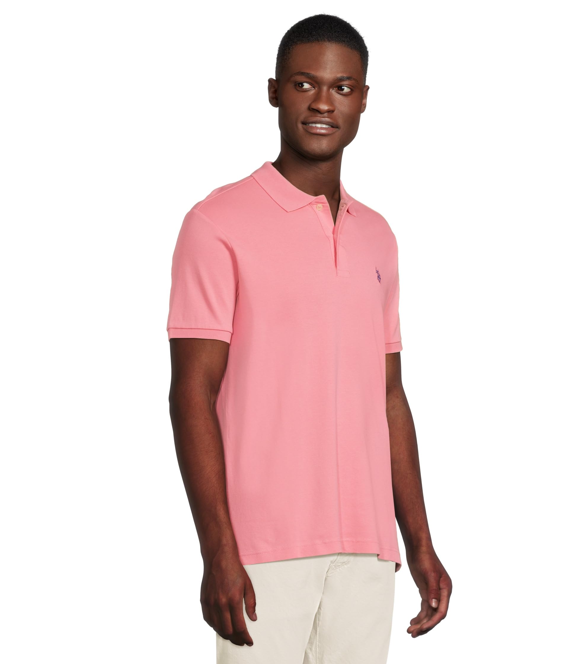 Поло U.S. POLO ASSN. Solid Interlock Polo, розовый — фото 2