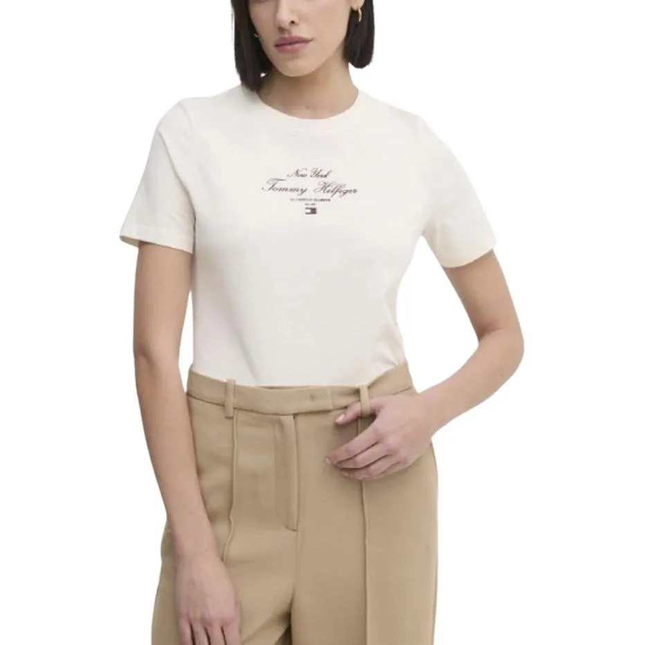 Футболка Regular Script Tommy Hilfiger, бежевый