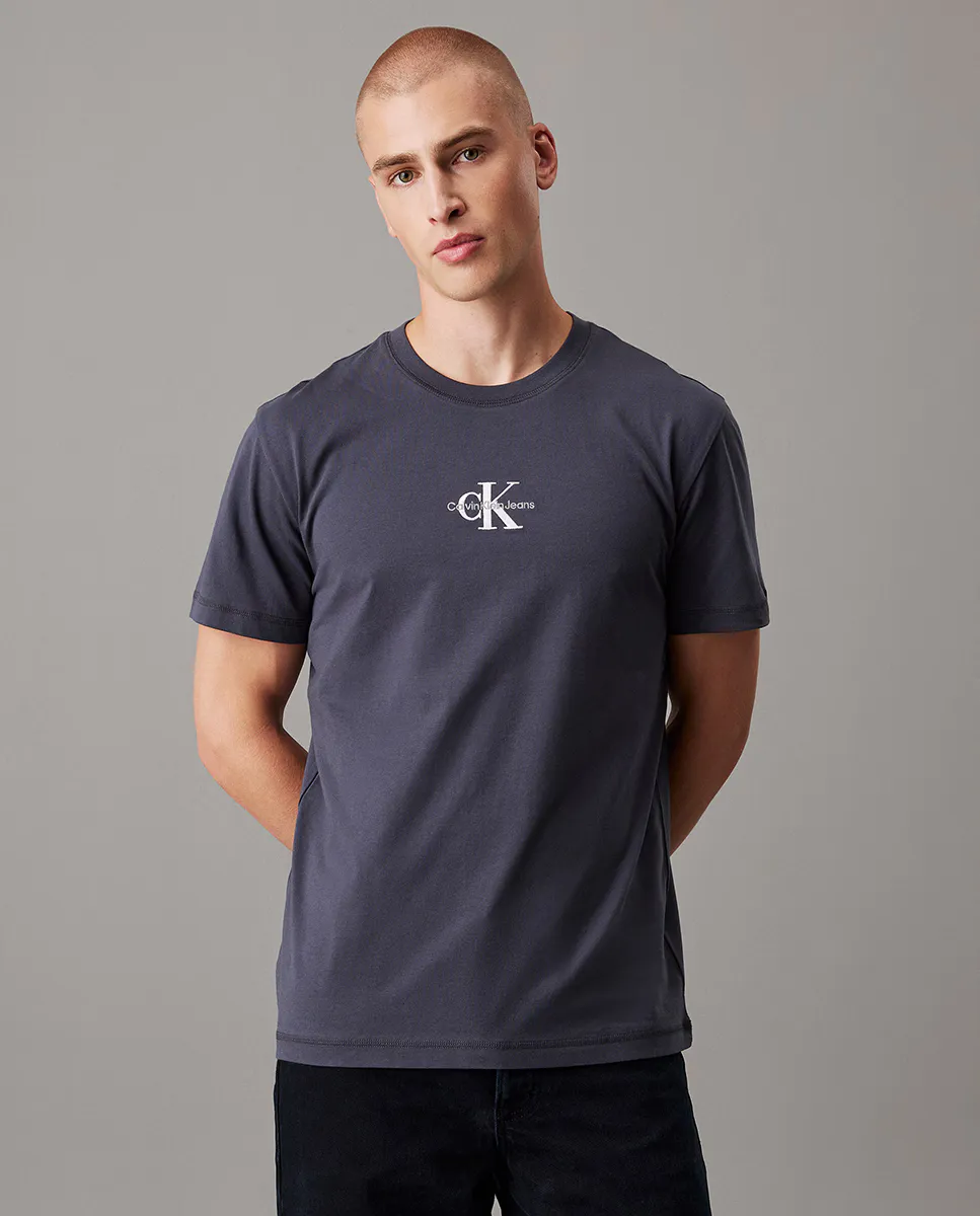 

Мужская футболка с коротким рукавом и монограммой Calvin Klein Jeans, черный