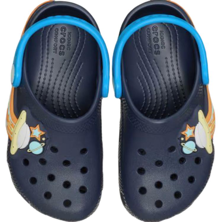 Классические низкие детские туфли-сабо для младенцев и малышей Crocs, синий — фото 4