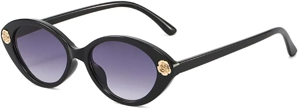 

Женские солнцезащитные очки «кошачий глаз» с цветочным декором, защита от УФ-излучения UV400, для путешествий и повседневной носки UATXTAU, Gradient Gray