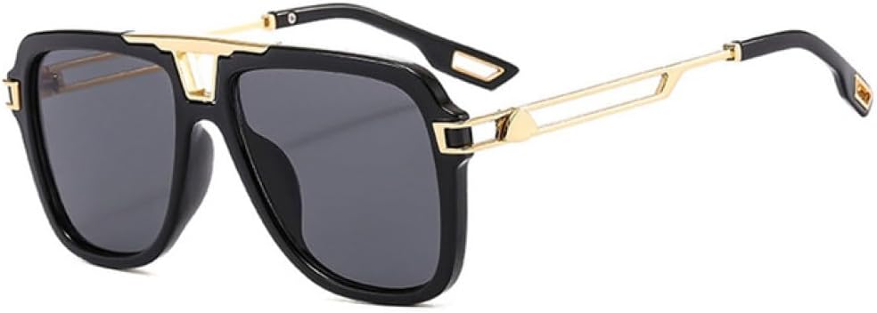 

Солнцезащитные очки MUTYNE Retro с двойной перемычкой, квадратной формы, модные градиентные линзы, защита от УФ-излучения UV400, трендовые солнцезащитные очки для мужчин, Black Grey