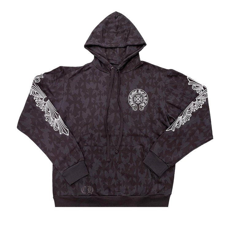 

Худи Chrome Hearts Plus Cross All Over Print Hoodie, черный