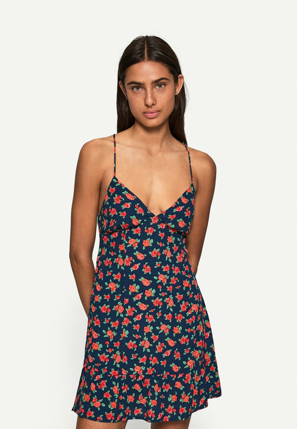 

Повседневное платье PRINTED Bershka, синий