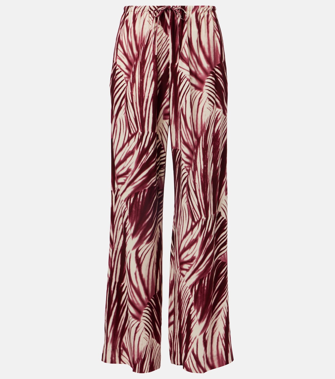 

Широкие брюки-клёш из крепдешина Dries Van Noten, бордовый