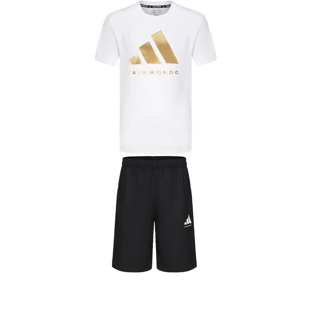 

Adidas Тхэквондо повседневный спортивный костюм унисекс White Gold+Black