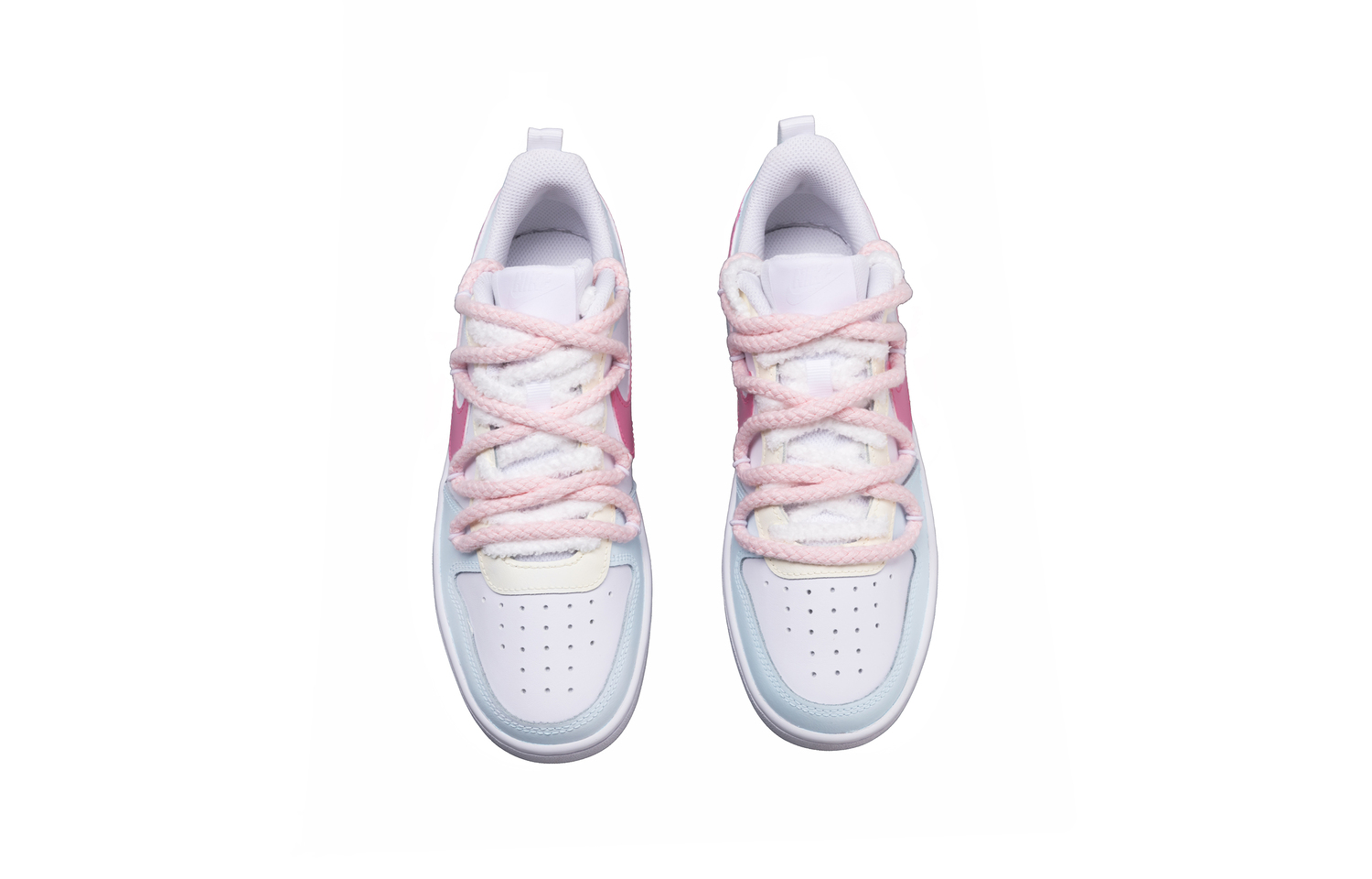 Nike Court Borough устойчивые к истиранию нескользящие амортизирующие низкие детские скейтбординг кроссовки light blue kids — фото 4