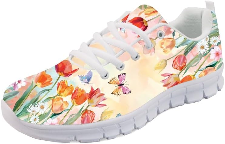 

Кроссовки Forchrinse Daisy унисекс для бега, спортивные кеды для мужчин и женщин, дышащие спортивные кроссовки, Colorful Tulip