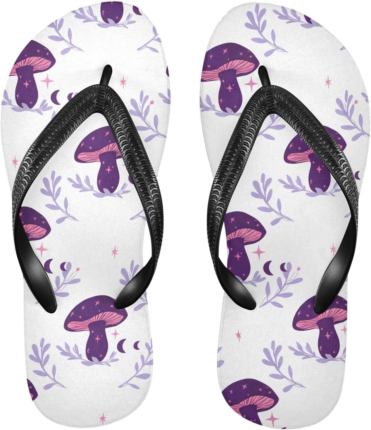 

Лунные звезды гриб Белые шлепанцы с ремешком для душа на пляже Резиновые нескользящие летние тапочки Обувь для мужчин и женщин для прогулок Sinestour