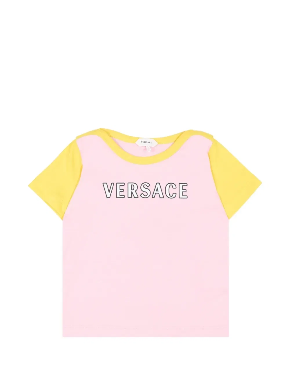 Футболка с короткими рукавами и логотипом Versace Kids, розовый