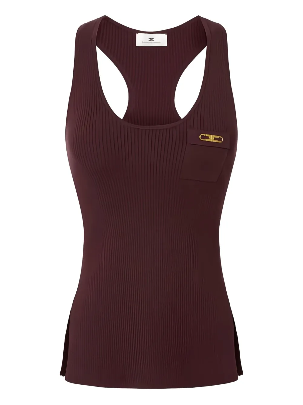 

Майка в рубчик с нагрудным карманом Elisabetta Franchi, красный