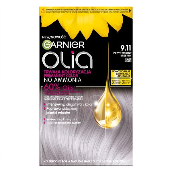 

Краска для волос Garnier Olia, дымчато-серебристый 9.11
