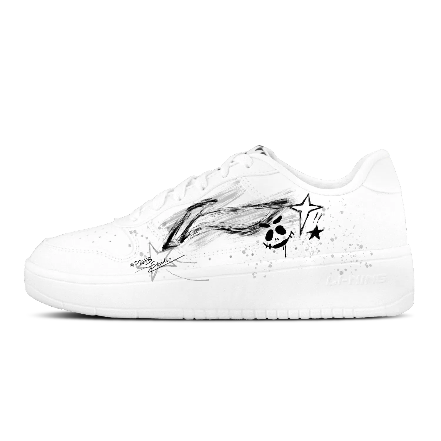 Скетбординг-кроссовки с граффити Li-Ning Floating Boat Black White — фото 3