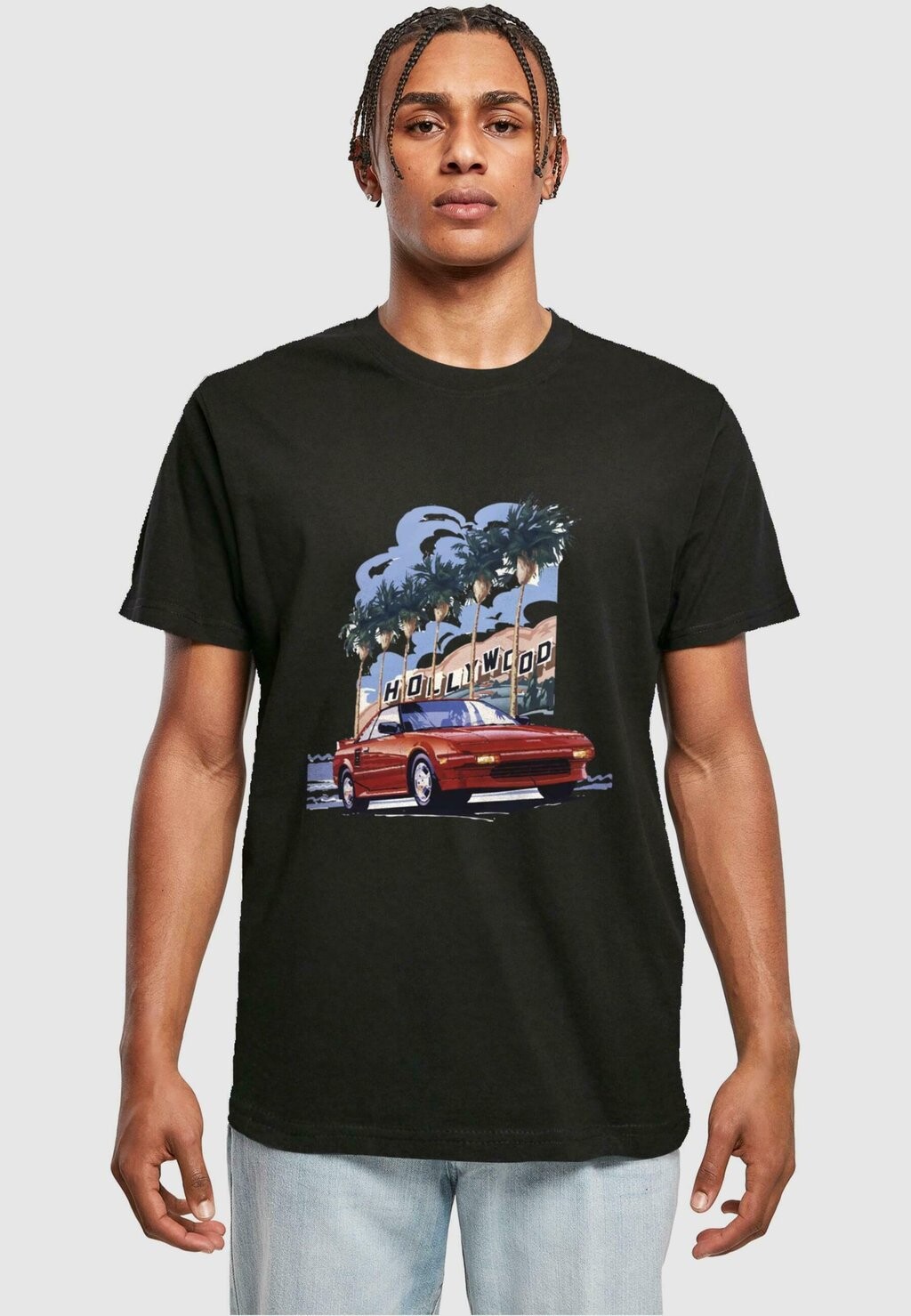 

Футболка с принтом HOLLYWOOD CAR Mister Tee, черный