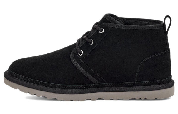 Зимние ботинки мужские Ugg кожаные на шнуровке, черный — фото 2