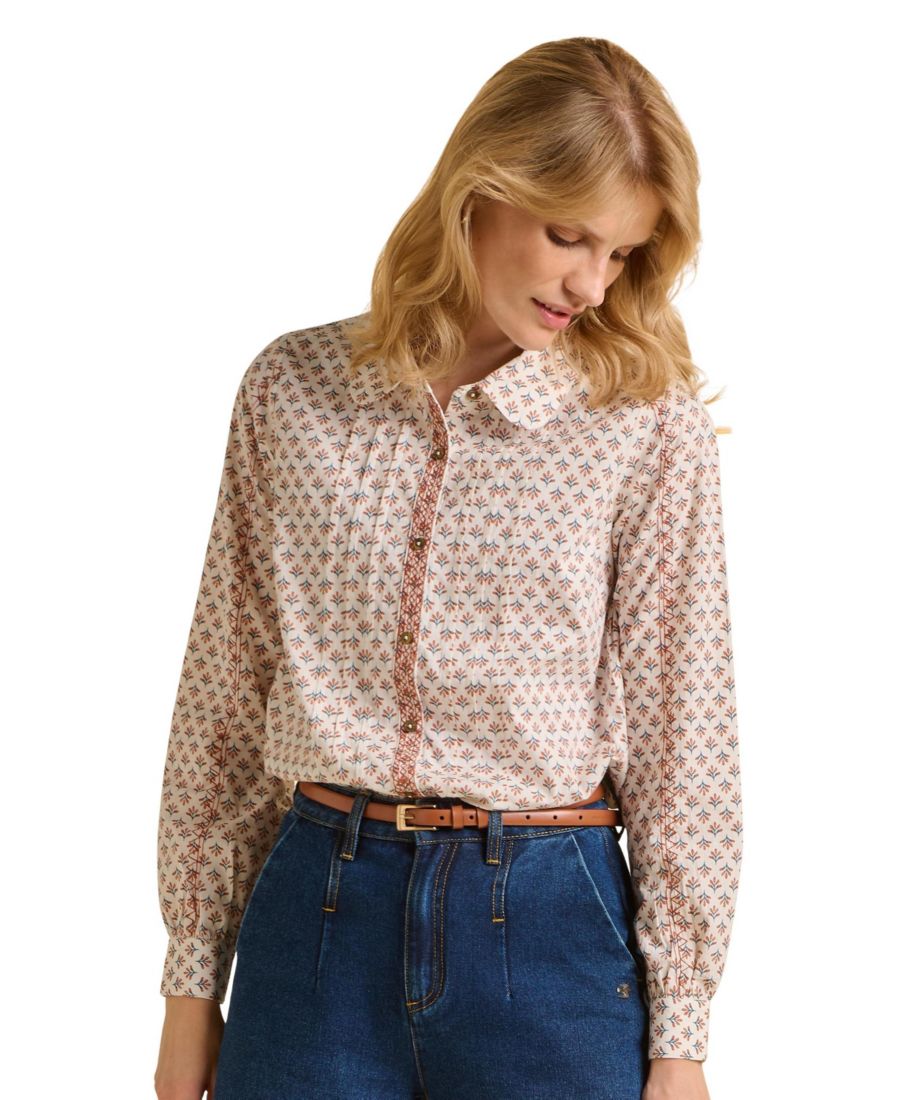 

Женская рубашка с длинными рукавами и принтом Tarja Brakeburn, Cream