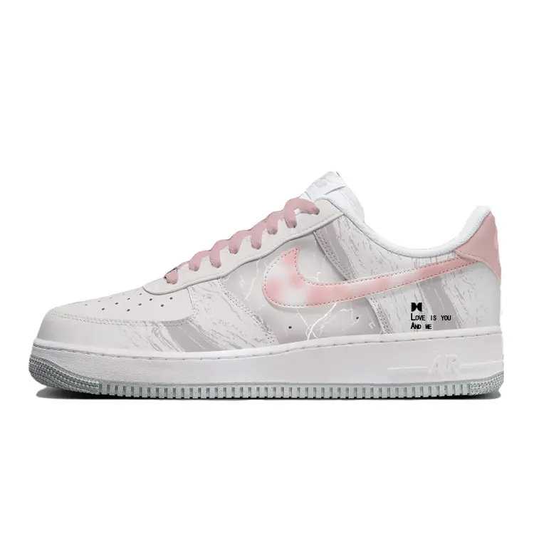 

Nike Кроссовки Air Force 1 с низким верхом, противоскользящие, износостойкие, мужские, серо-розовые