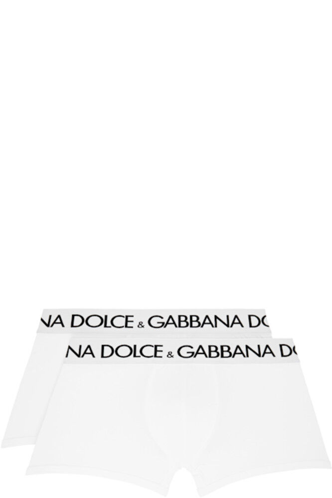 

Двойная упаковка белых хлопковых трусов-боксеров Dolce&Gabbana