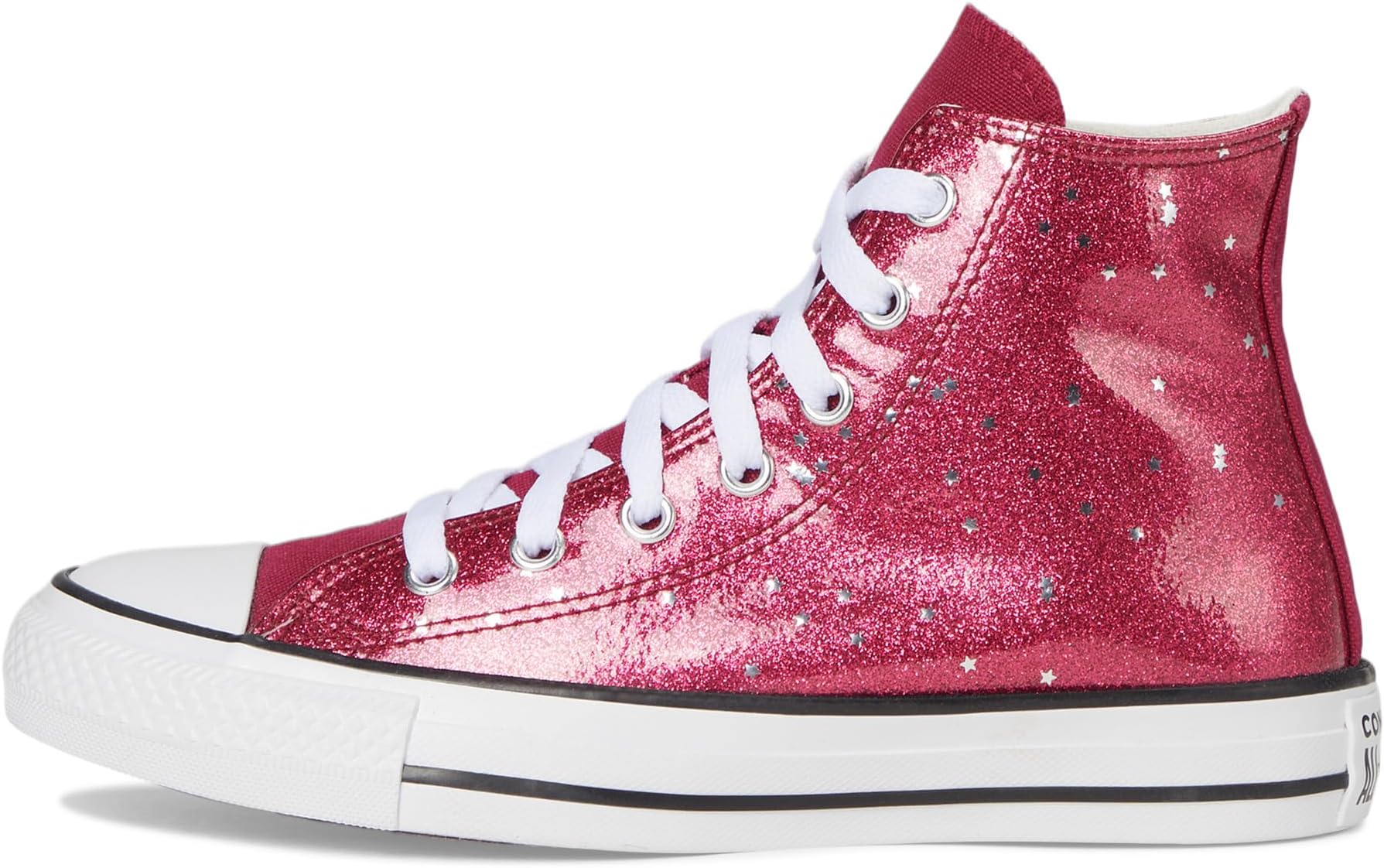 Кроссовки Converse Kids Chuck Taylor All Star Glitter, цвет Sporty Berry/White/Egret — фото 4