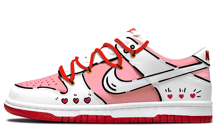 

Кроссовки Nike Dunk Skateboard Shoes Unisex Low-Top White/Red/Pink