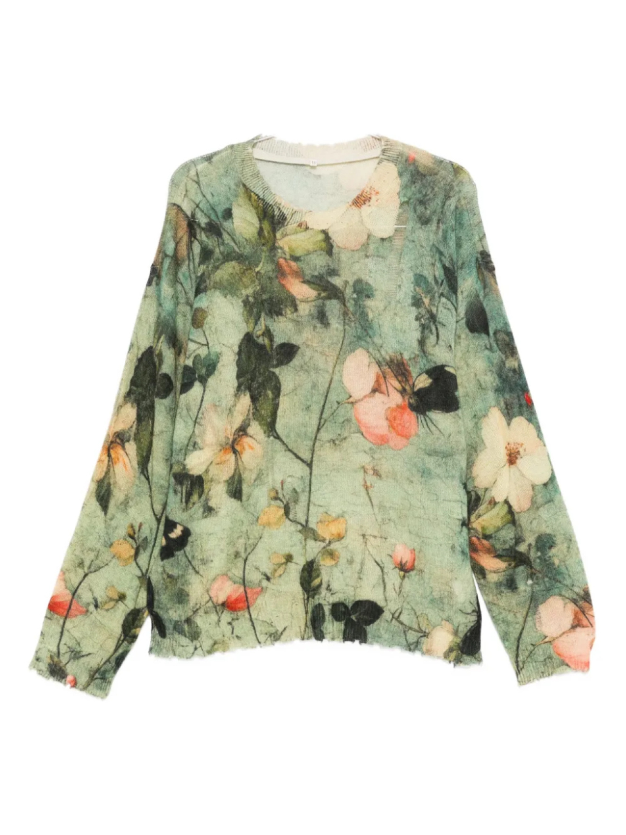 

Кашемировый свитер с цветочным принтом R13, зеленый