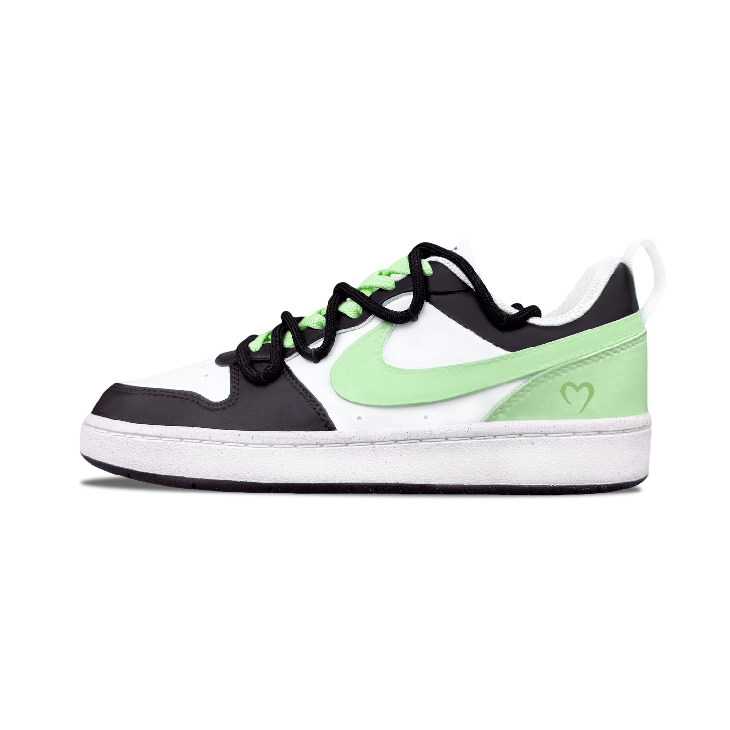 

Кроссовки Nike Court Borough Skateboarding Shoes Women's Low-top Cloud White/Core Black/Green Spark, светло-зеленый