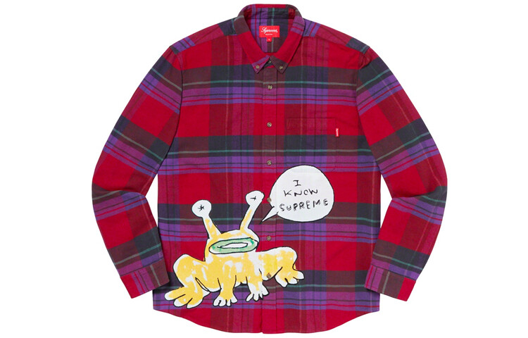 Рубашка унисекс Supreme, красный — фото 2