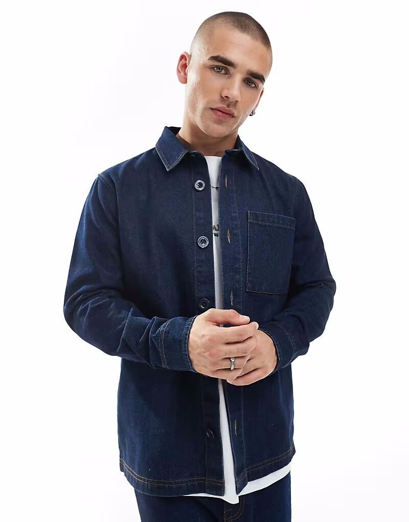 

Потертая джинсовая куртка цвета индиго Threadbare, Фиолетовый, Потертая джинсовая куртка цвета индиго Threadbare