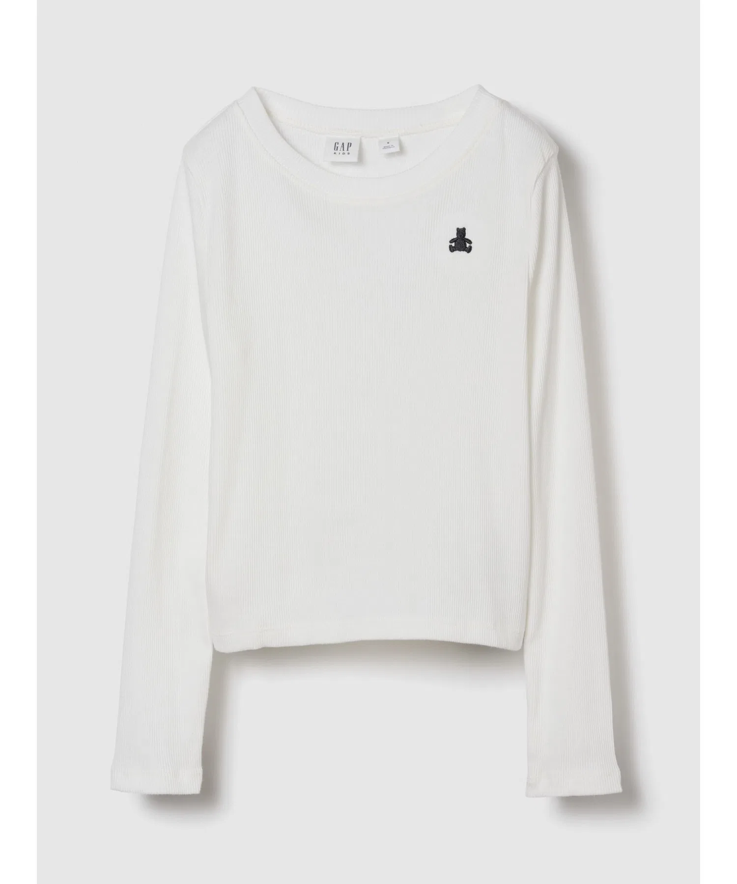 Детская футболка GAP рифлёная с вышивкой, белая