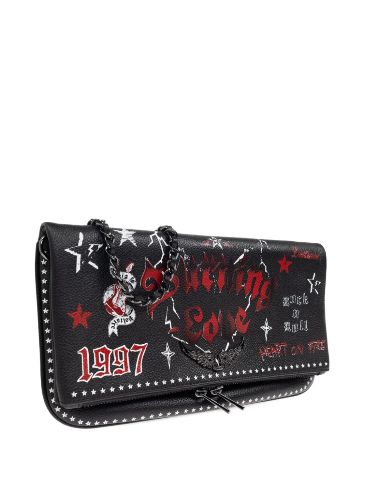 

Сумка-клатч в стиле рок-панк Zadig&Voltaire, черный