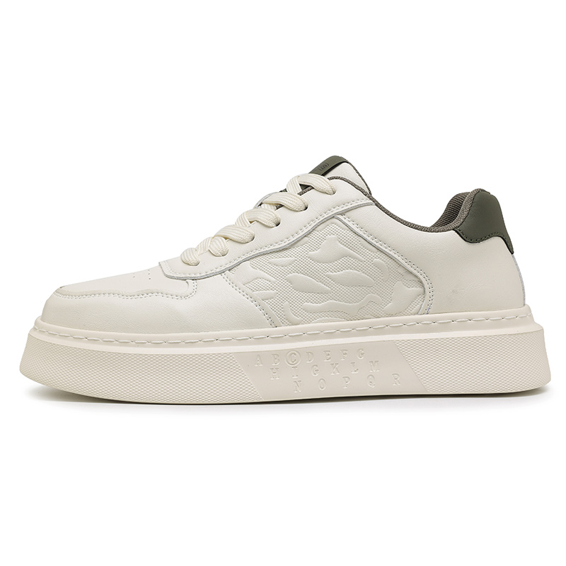 

BOLE Износостойкие мужские скейтерские кеды низкие White Green, цвет White Green