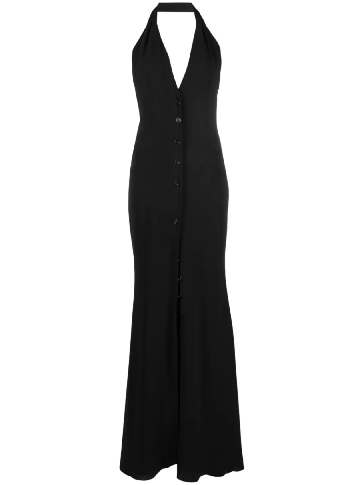 

Blumarine длинное платье с глубоким V-образным вырезом, черный