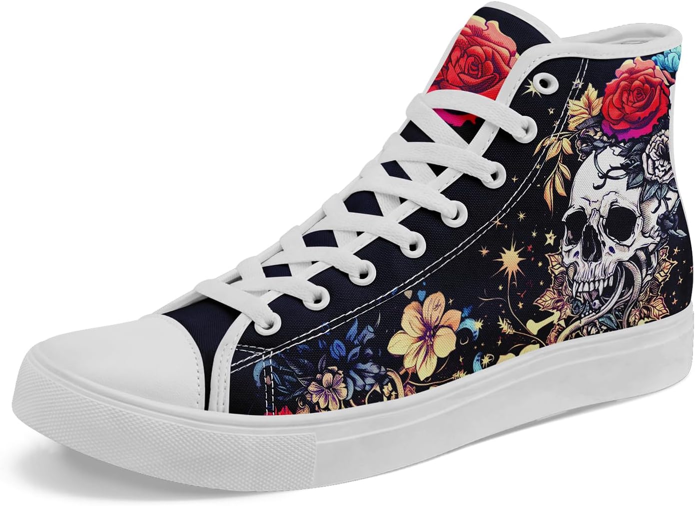 

Мужские высокие кеды с черепом от coolcustomize, классические модные высокие кеды, повседневные кроссовки на шнуровке, Color13