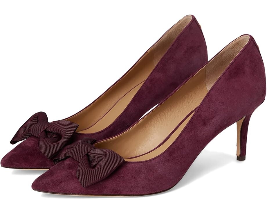 

Туфли Lauren Ralph Lauren Lanette Bow-Trim Suede Pumps, цвет Pinot Noir/Pinot Noir