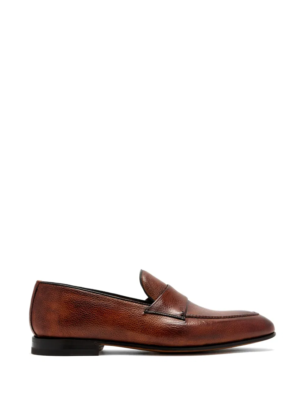 Лоферы с зернистой отделкой Bontoni, коричневый