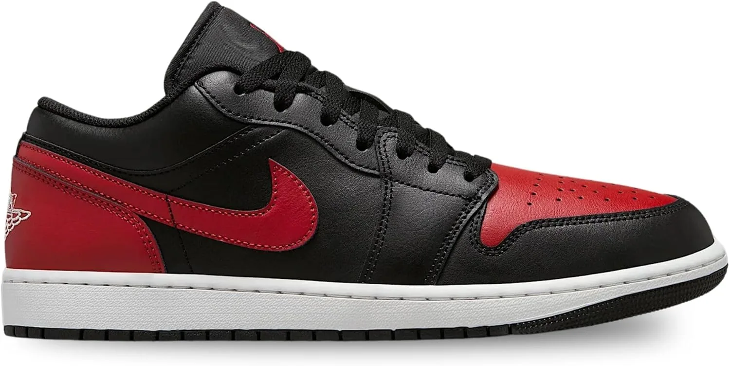 Мужские баскетбольные кроссовки Nike Air Jordan 1 Low, белый/черный/красный — фото 2