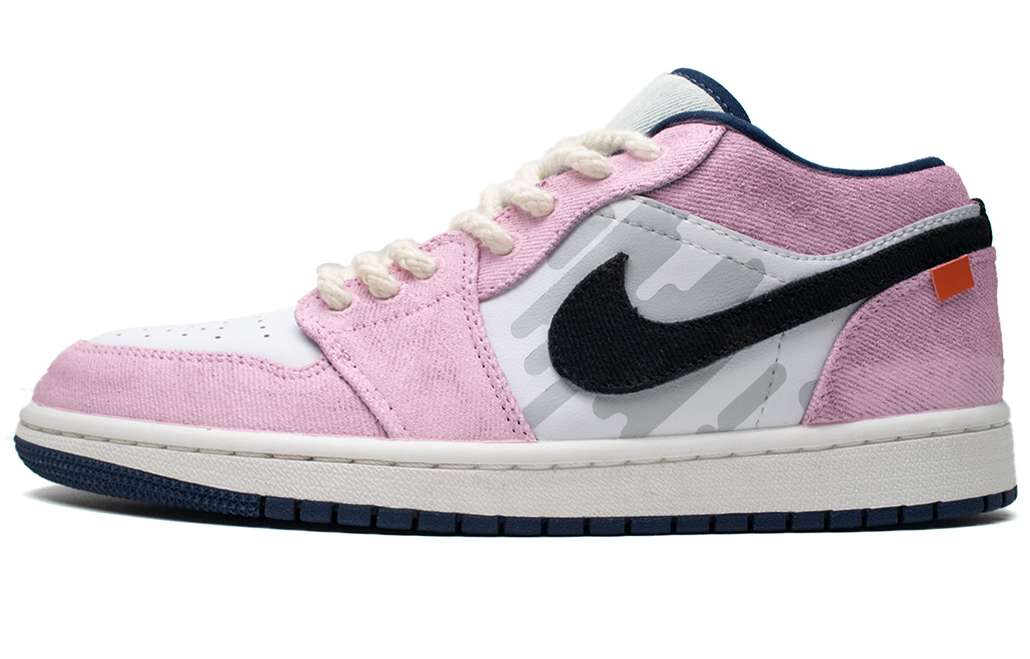 

Jordan Баскетбольные кроссовки Air 1 Pink Leopard с низкой амортизацией, износостойкие, мужские, розовые