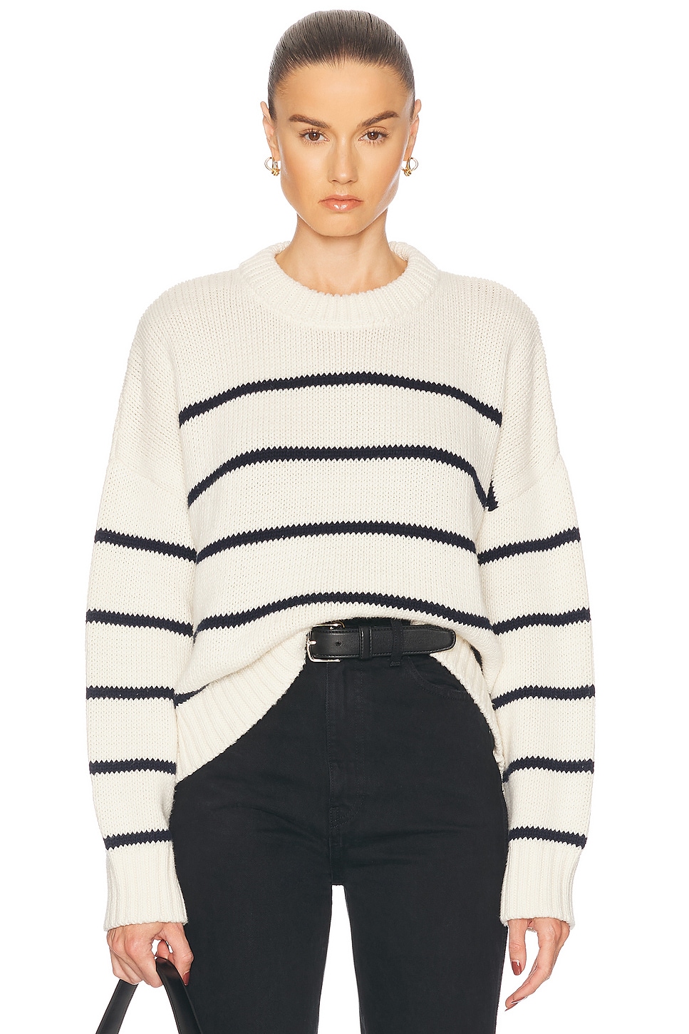 

Свитер с круглым вырезом Chloe Jenni Kayne, Ivory & Navy Stripe