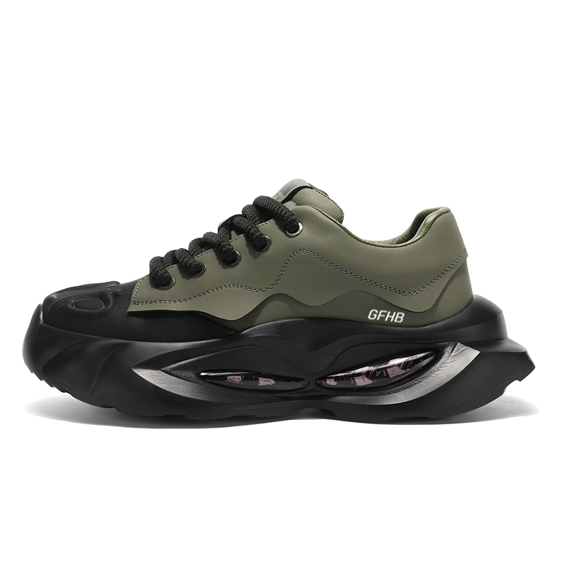 

Износостойкие низкие кроссовки для подростков с эффектом увеличения роста Kung Fu partners, зеленый