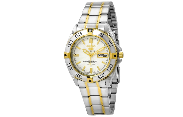 

SEIKO Часы Automatic Mechanical Movement Stainless Steel Strap Watch Men's Watch White Dial SNZB24J1, White Dial