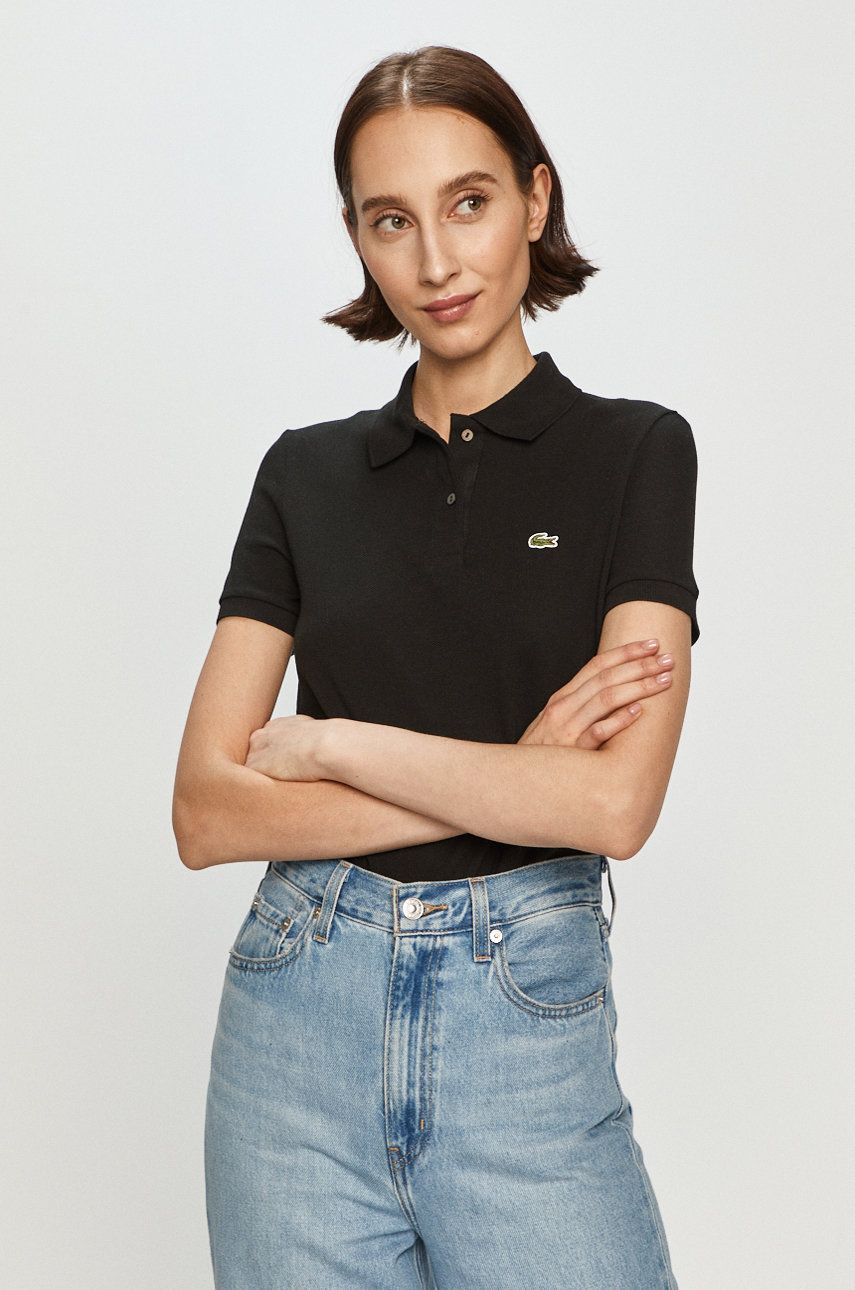 

Хлопковая футболка Lacoste, черный