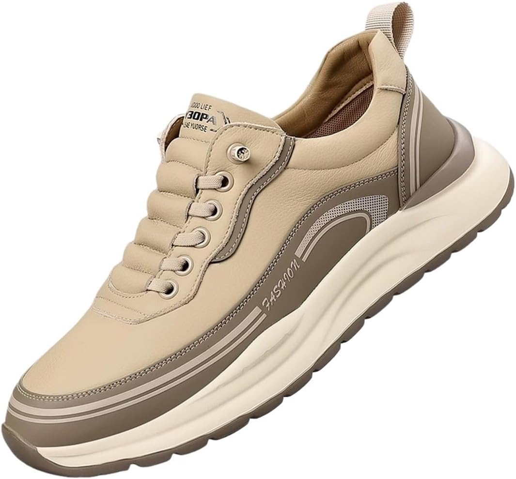 

Кожаные кроссовки SWZEC для мужчин, Coffee