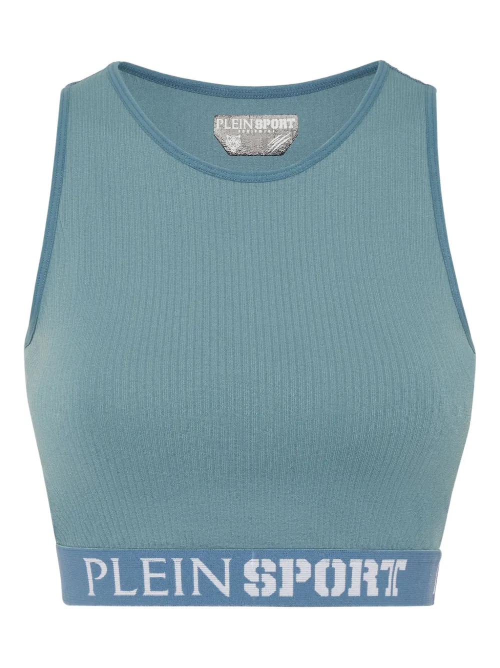

Спортивный бюстгальтер в рубчик Plein Sport, синий