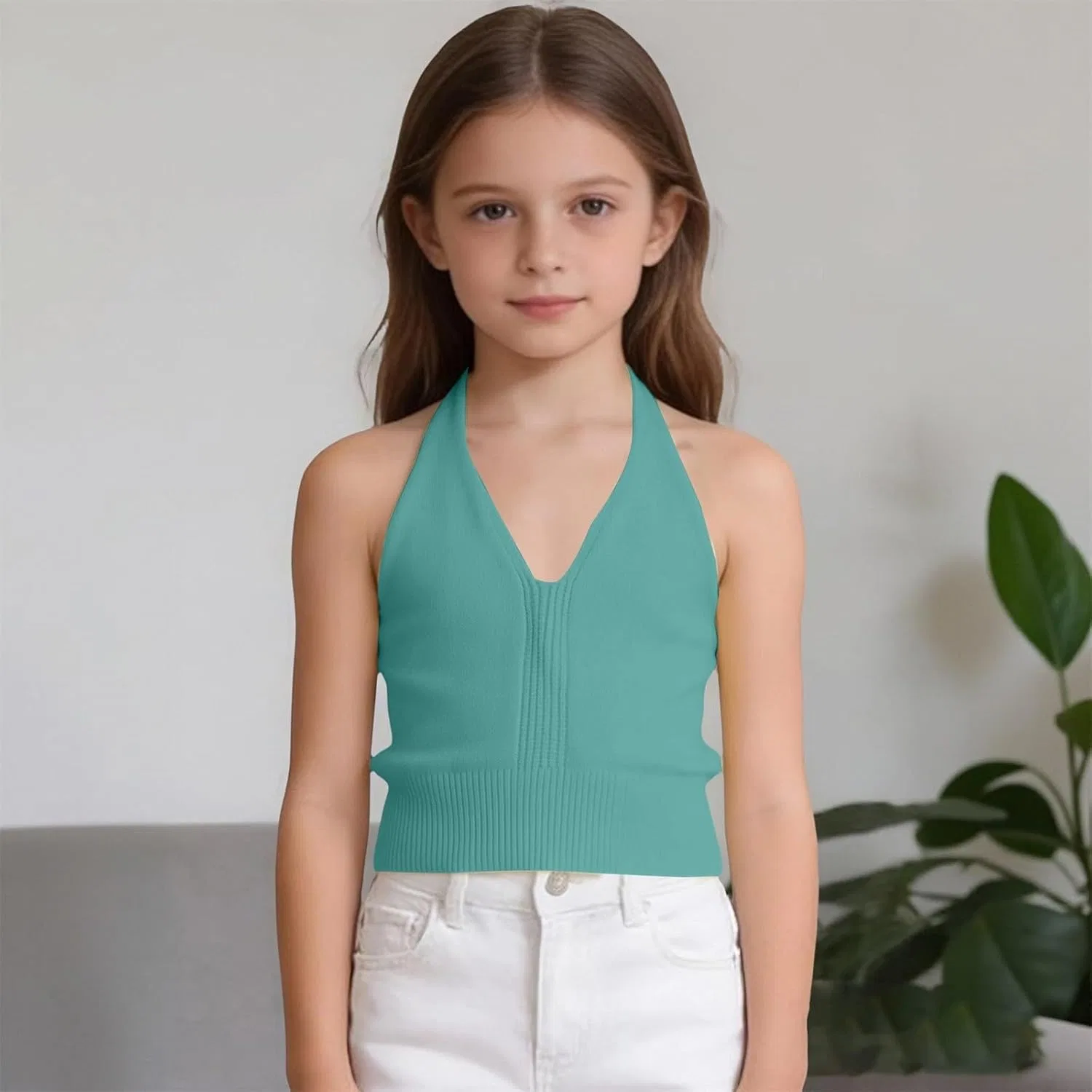 Топ для девочек с завязкой бантом, Generic, Light Blue — фото 2