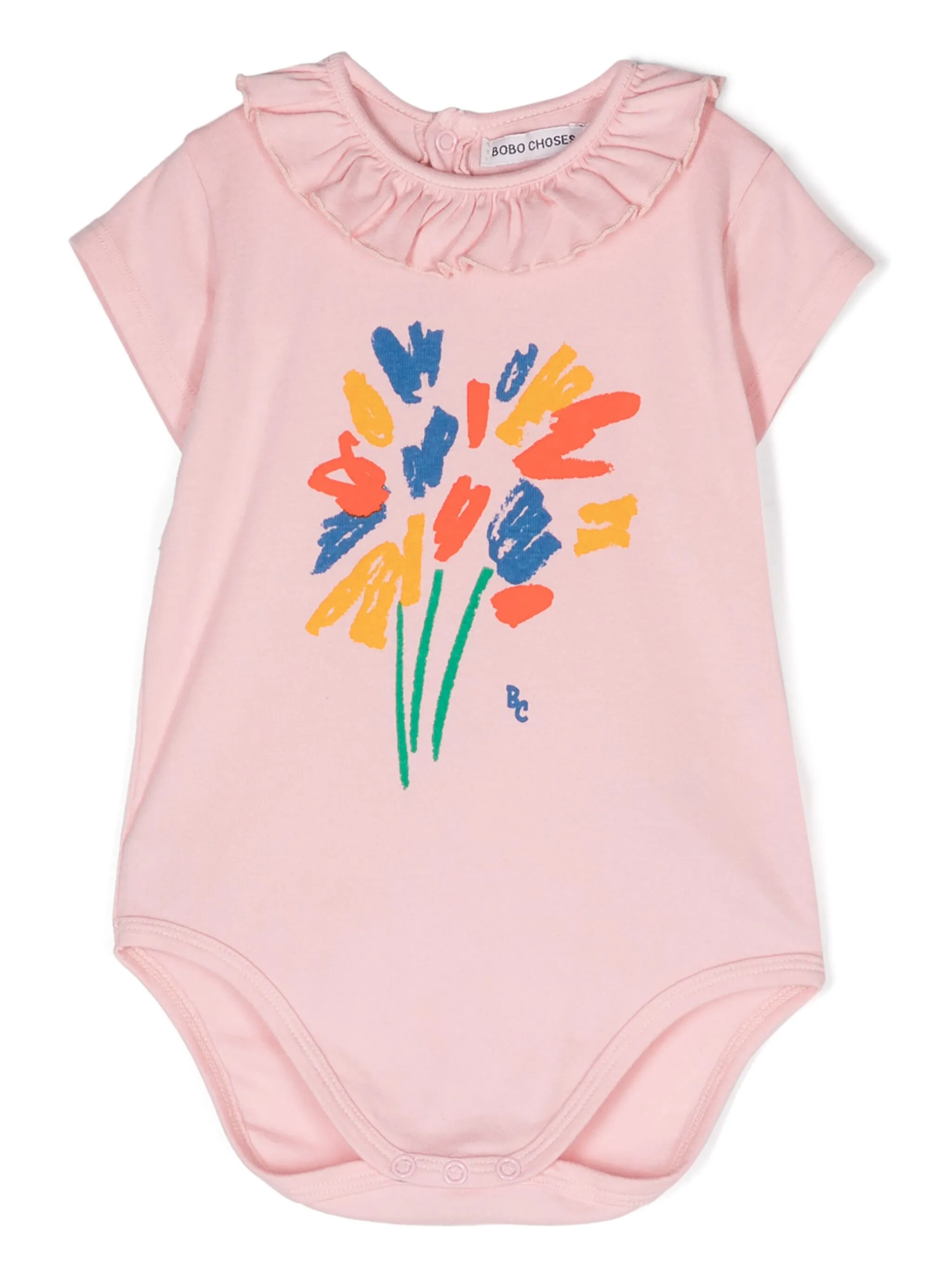 

Боди с оборками и принтом Fireworks Bobo Choses, розовый