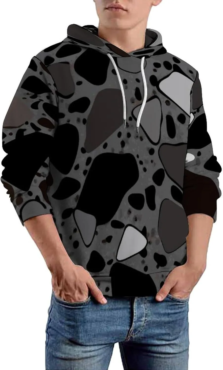 

Толстовка с капюшоном Heart Shaped Pattern для мужчин, мягкая, уникальный крой PIVUWXOB